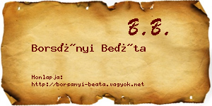 Borsányi Beáta névjegykártya